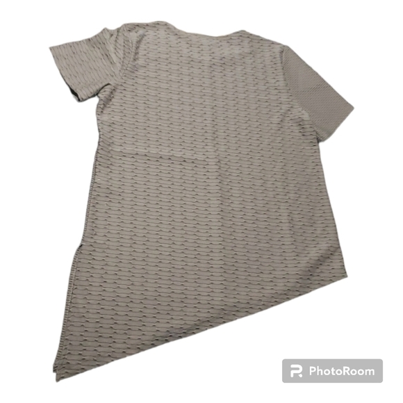 Chico's top women's size medium sz 8 tan brown Asymmetrical easywear waf… - Picture 1 of 8